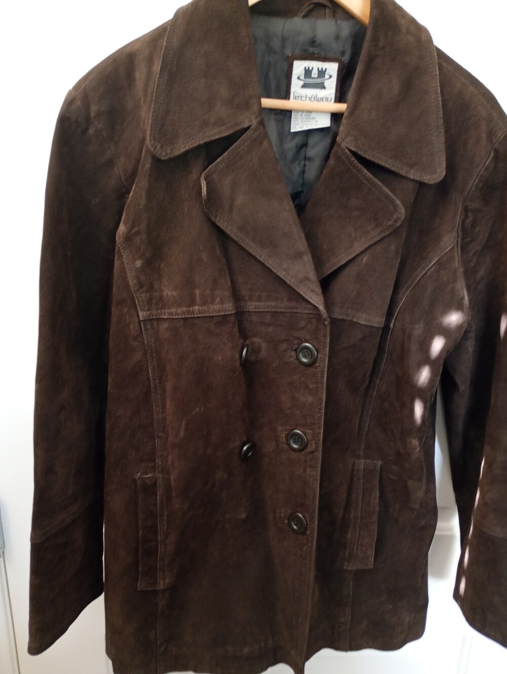 le chateau | Dark Brown Suede Double-Breasted Jacket | L